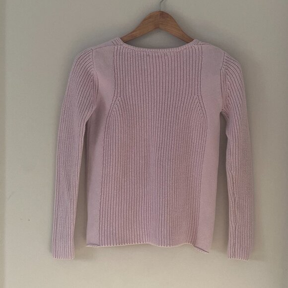 Burgess ribbed V-neck Pullover Cashmere Cotton Blend Quiet Luxury Size XS - Picture 7 of 7